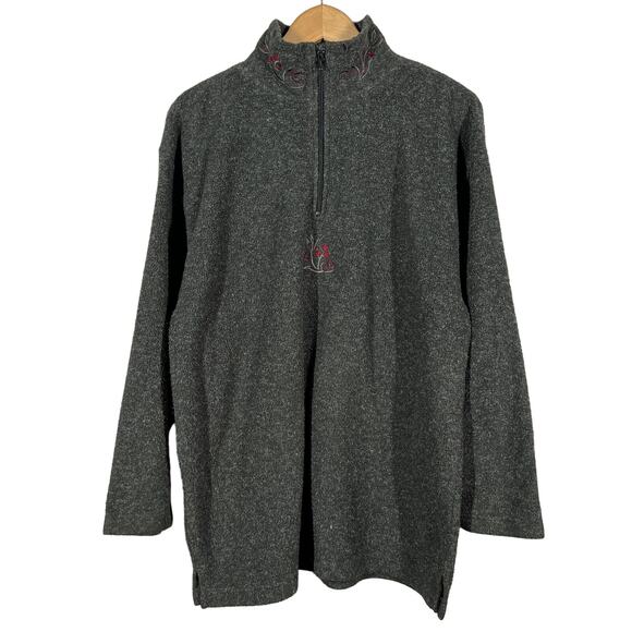 Victoria's Secret Country Quarter Zip Pullover Embroider LS Casual Sweatshirt S - Picture 6 of 6